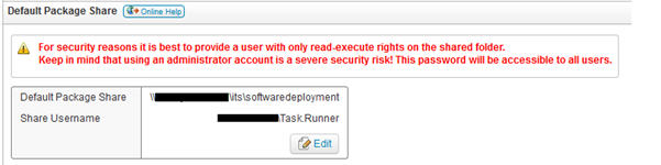 Default Software Deployment Package Share