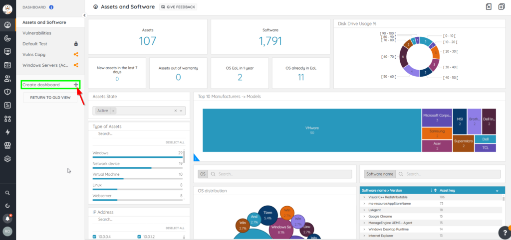 LS Sites Create Dashboard