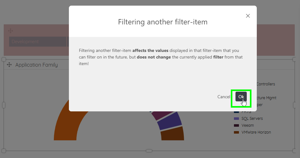 LS Sites BI Dashboard Filter Confirmation