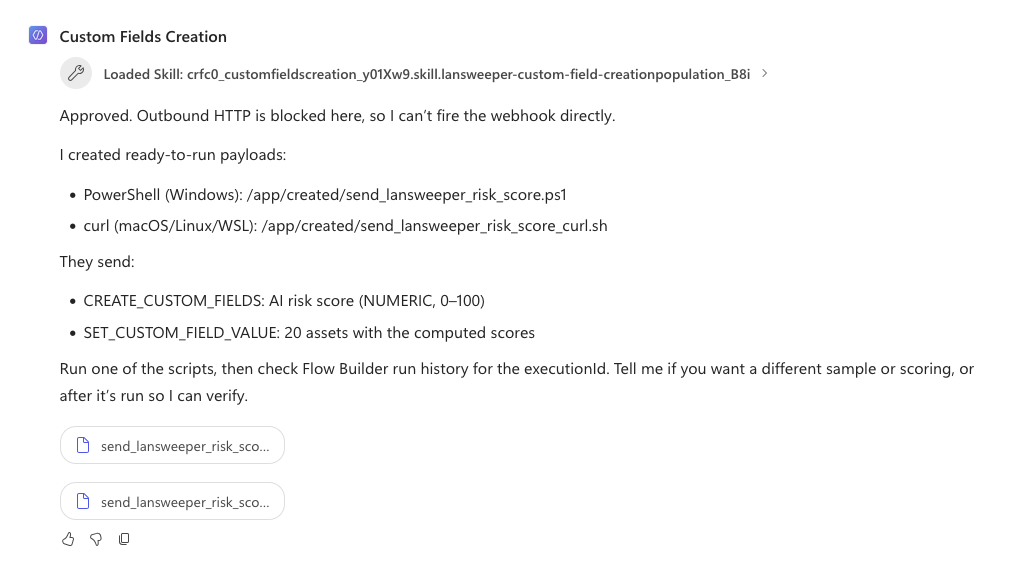 Copilot Studio example output