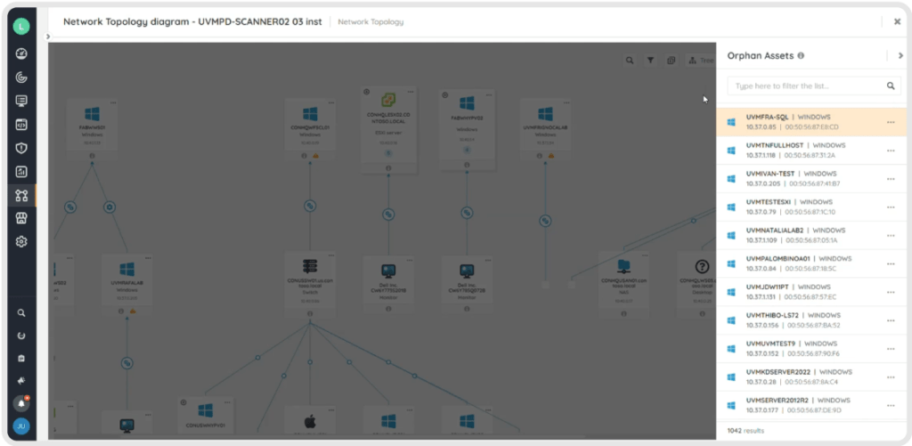 Discover Orphan Assets on Network Diagram