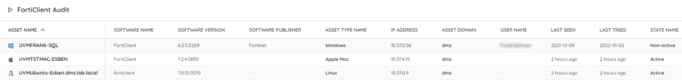 Forticlient Version Audit - Lansweeper