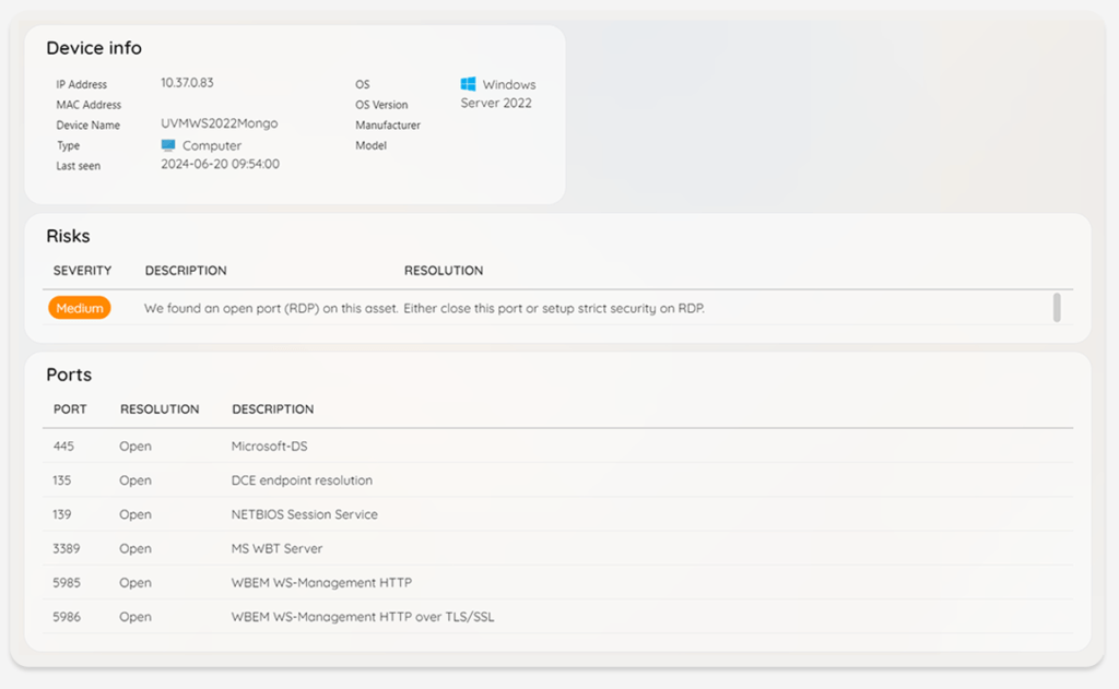 Scan Open Ports -Lansweeper IP Scanner