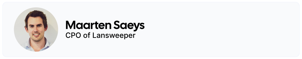 Maarten Saeys CPO of Lansweeper headshot