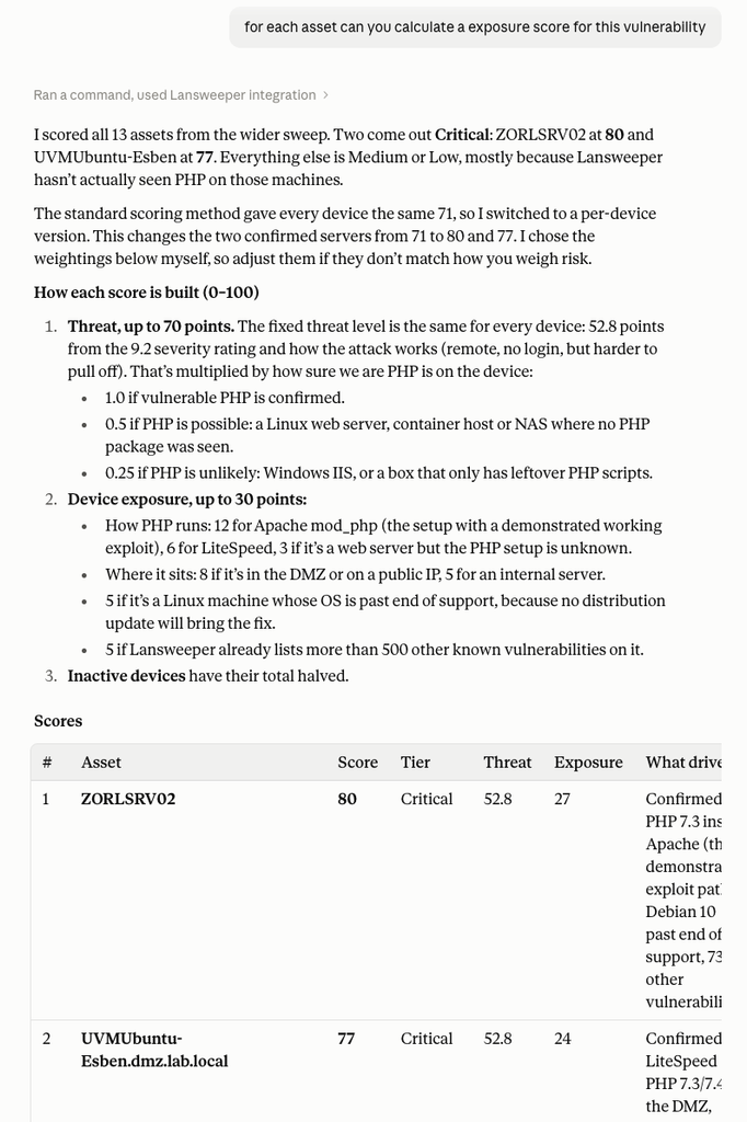 PHP prompt for exposure score