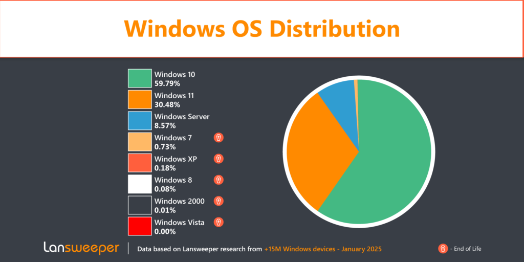 Windows OS Distribution January 2025