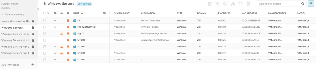 Lansweeper Sites (Cloud Version): Custom Fields Can be Seen in Custom Views