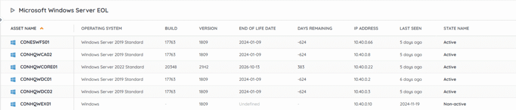 Windows Server End of Life Audit Report