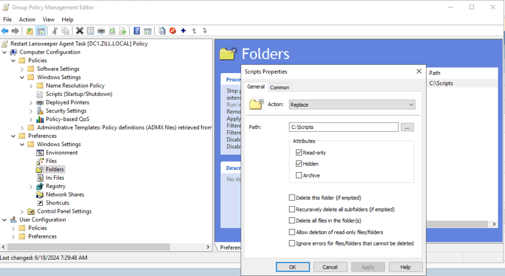 Set Folder Settings in the GPO